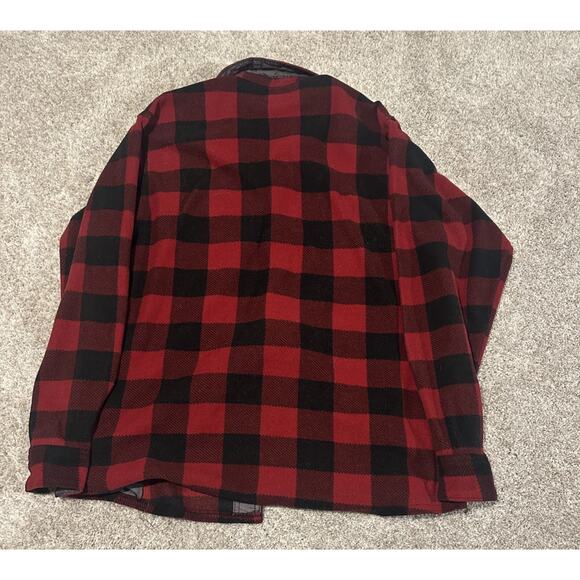 Wrangler Men’s M Red Black Buffalo Plaid Flannel Shirt Long Sleeve Outdoor - Picture 6 of 6